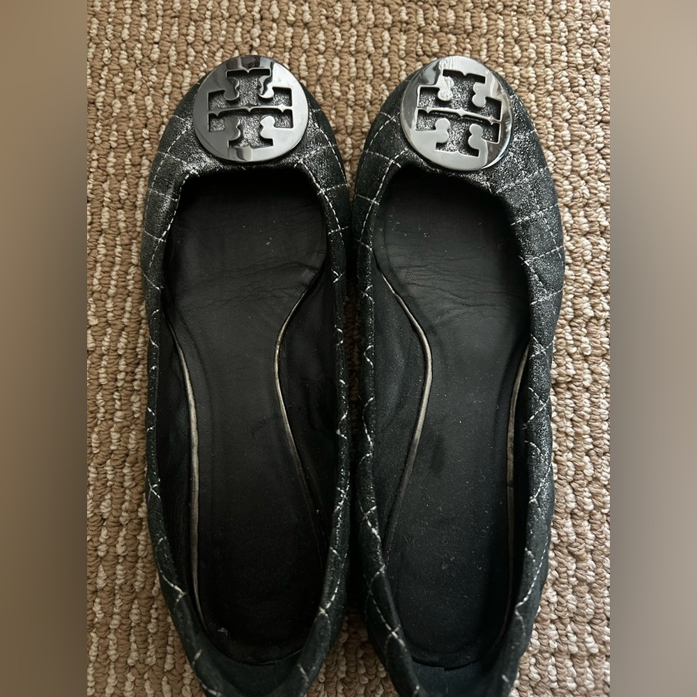 Tory Burch black and white size 7.5 Minnie Travel Ballet Flats